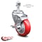 Service Caster 4 Inch Red Polyurethane Wheel Swivel 12mm Threaded Stem Caster with Brake SCC-TS20S414-PPUB-RED-TLB-M1215 - alternate 5